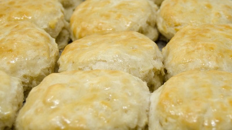 milk in buttery biscuits